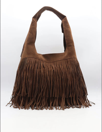 TASCHE FRANSEN WILDLEDER DUNKELBRAUN