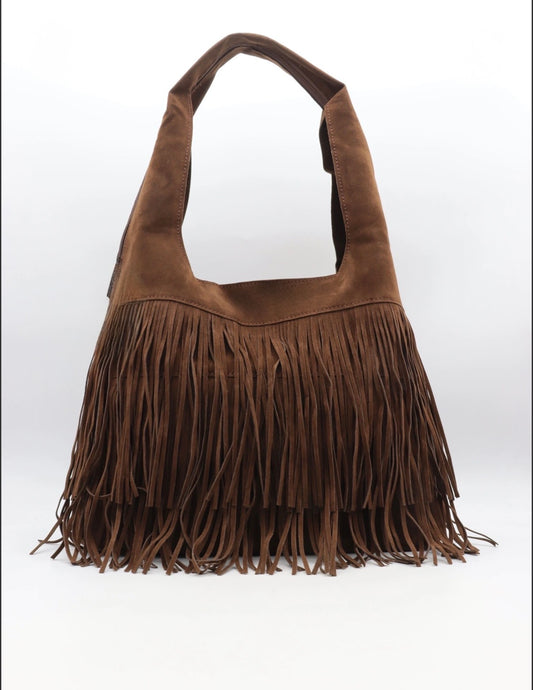 TASCHE FRANSEN WILDLEDER DUNKELBRAUN