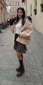 Trenchcoat Jacke Oversized Beige