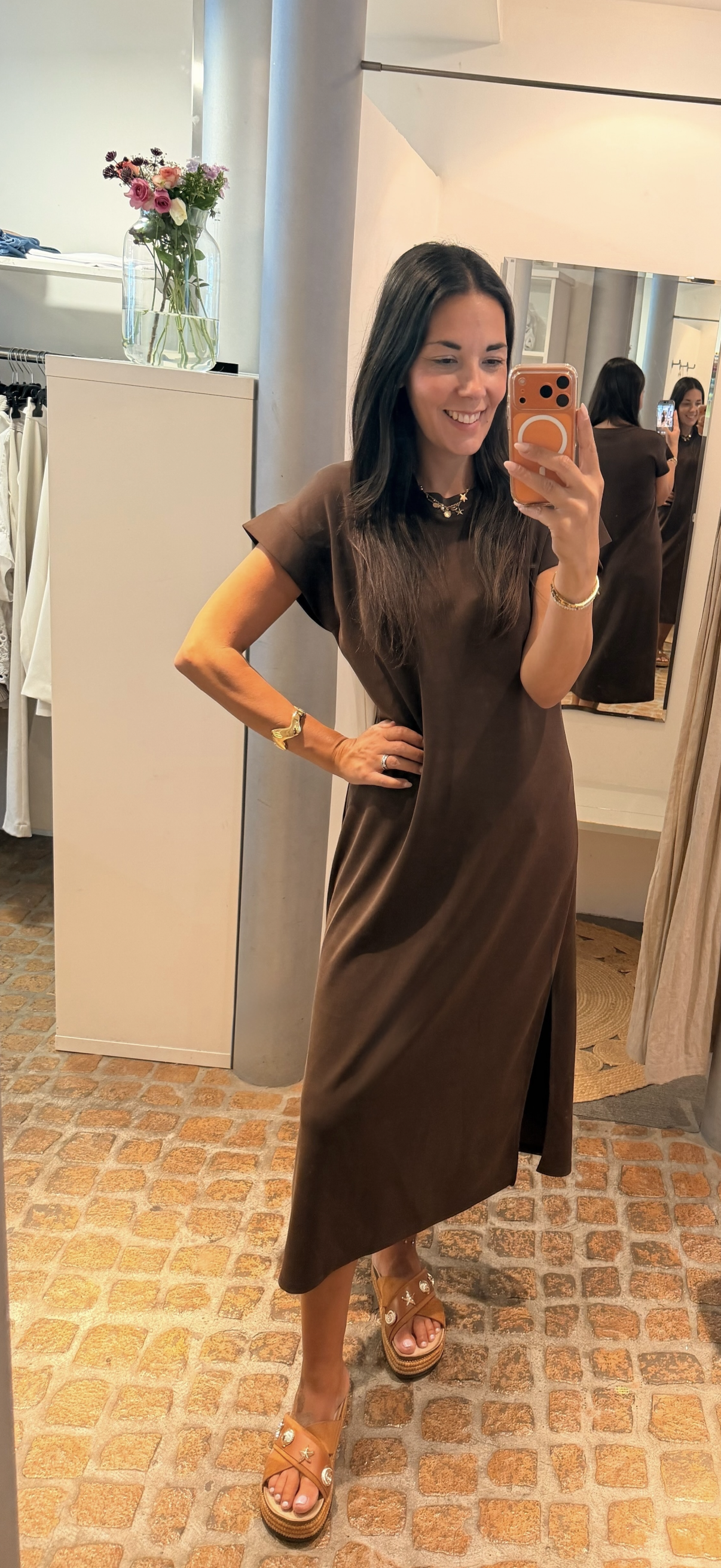MAXI DRESS MILANO DUNKELBRAUN