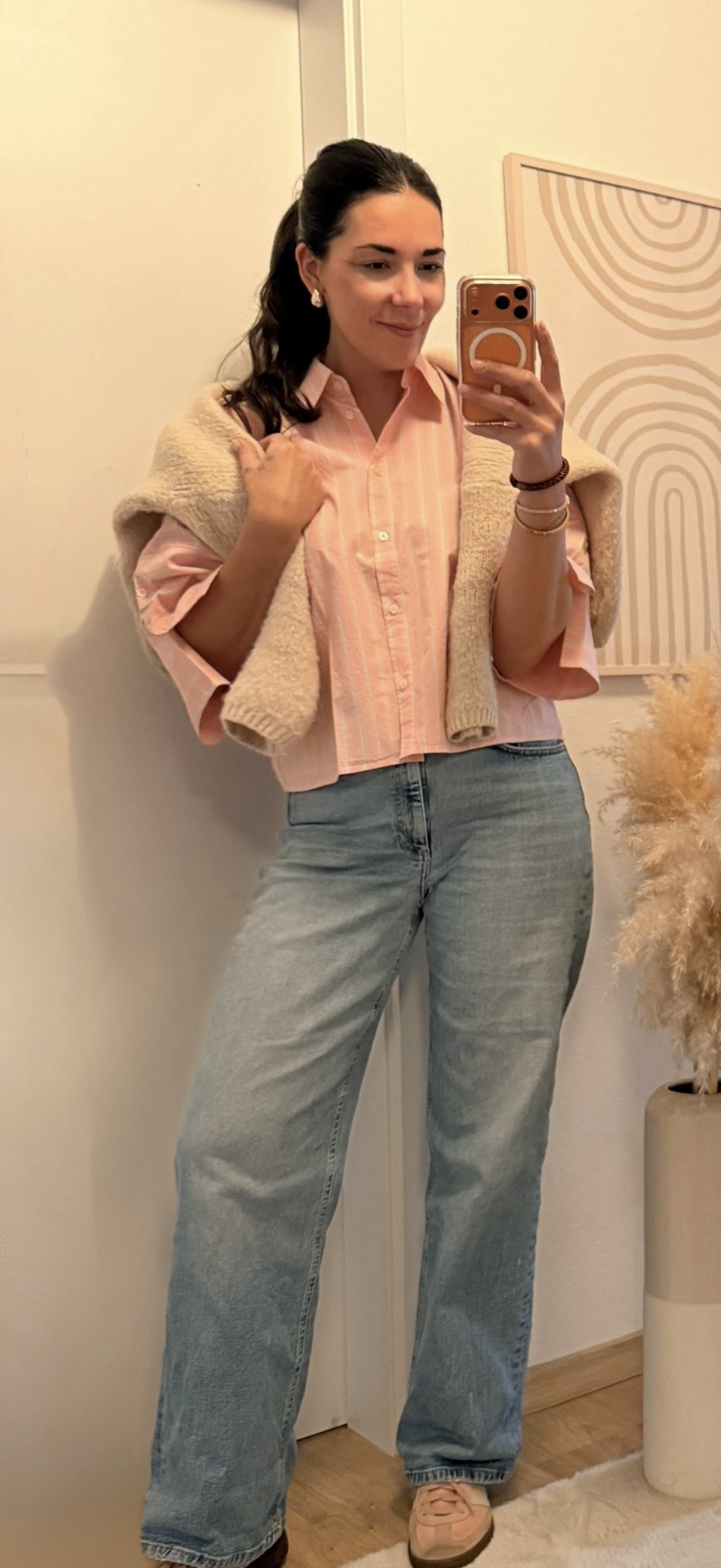 Emily van den Bergh Bluse rosa gestreift