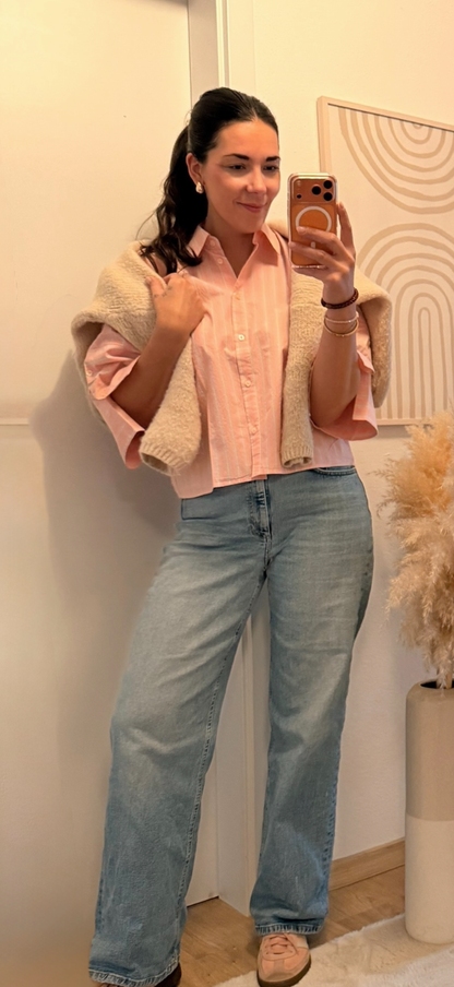 Emily van den Bergh Bluse rosa gestreift