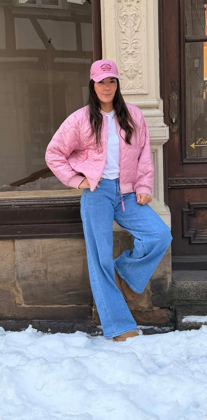 Zwillingsherz Bomberjacke BE HAPPY in rosé