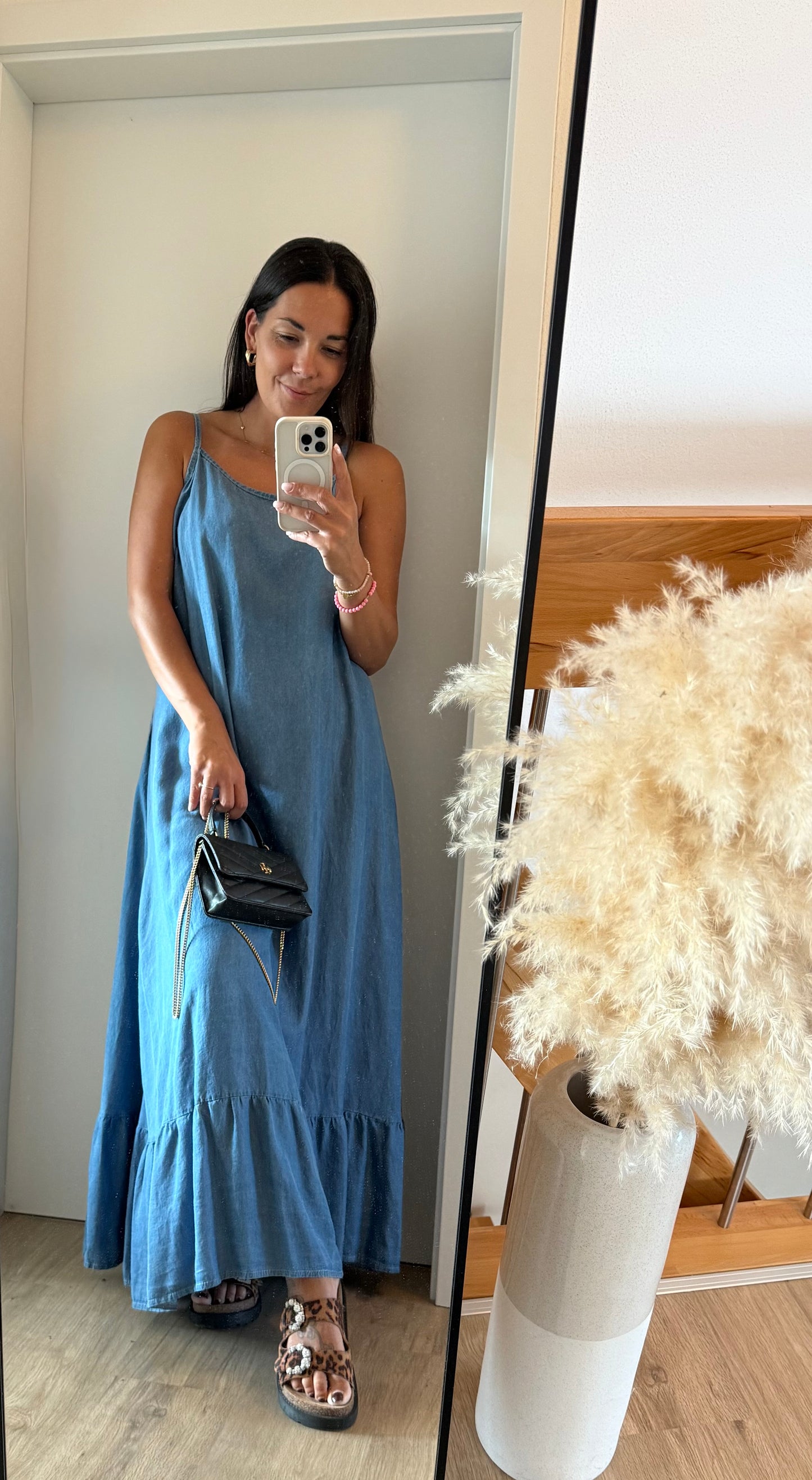 Loose Kleid Jeans Optik