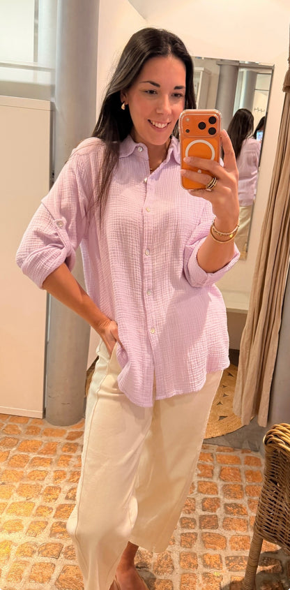 MUSSELIN BLUSE FLIEDER