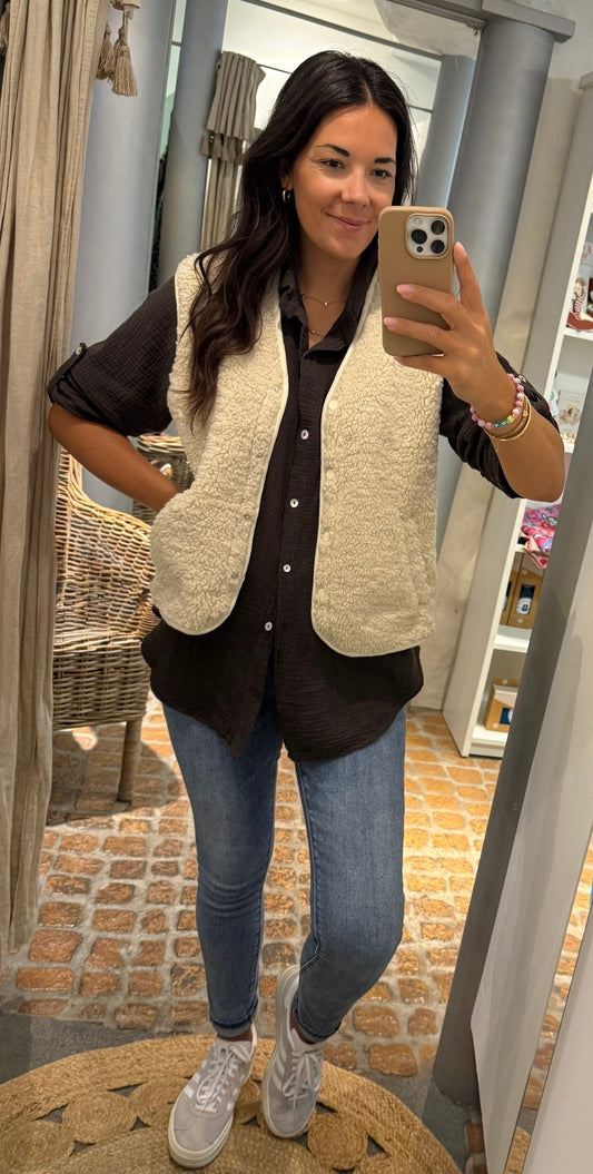 Teddy Weste Beige