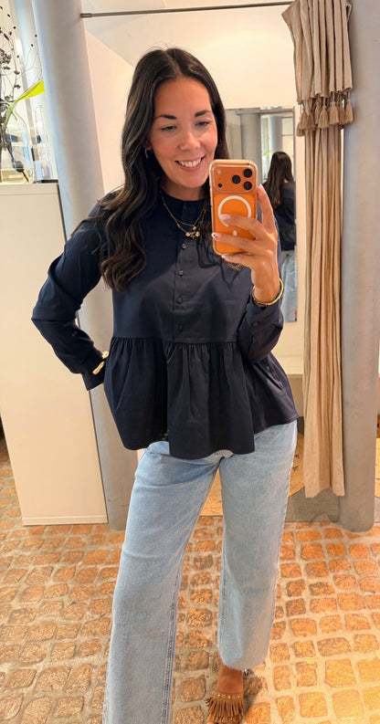 MILANO BLUSE VOLANT NAVY