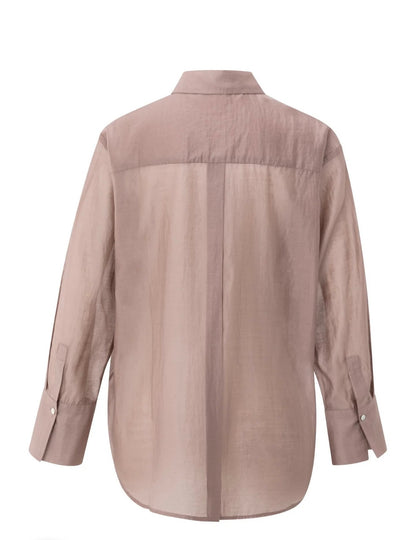 YAYA durchsichtige Bluse in blush pink