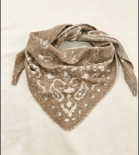 COZY MIDI SCHAL PAISLEY TAUPE