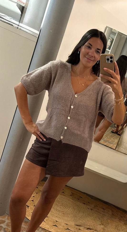 Skort Wildleder Optik in braun