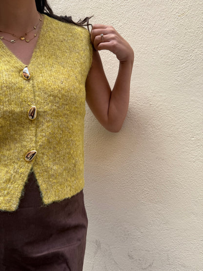 Strick Weste - Pullunder GOLD