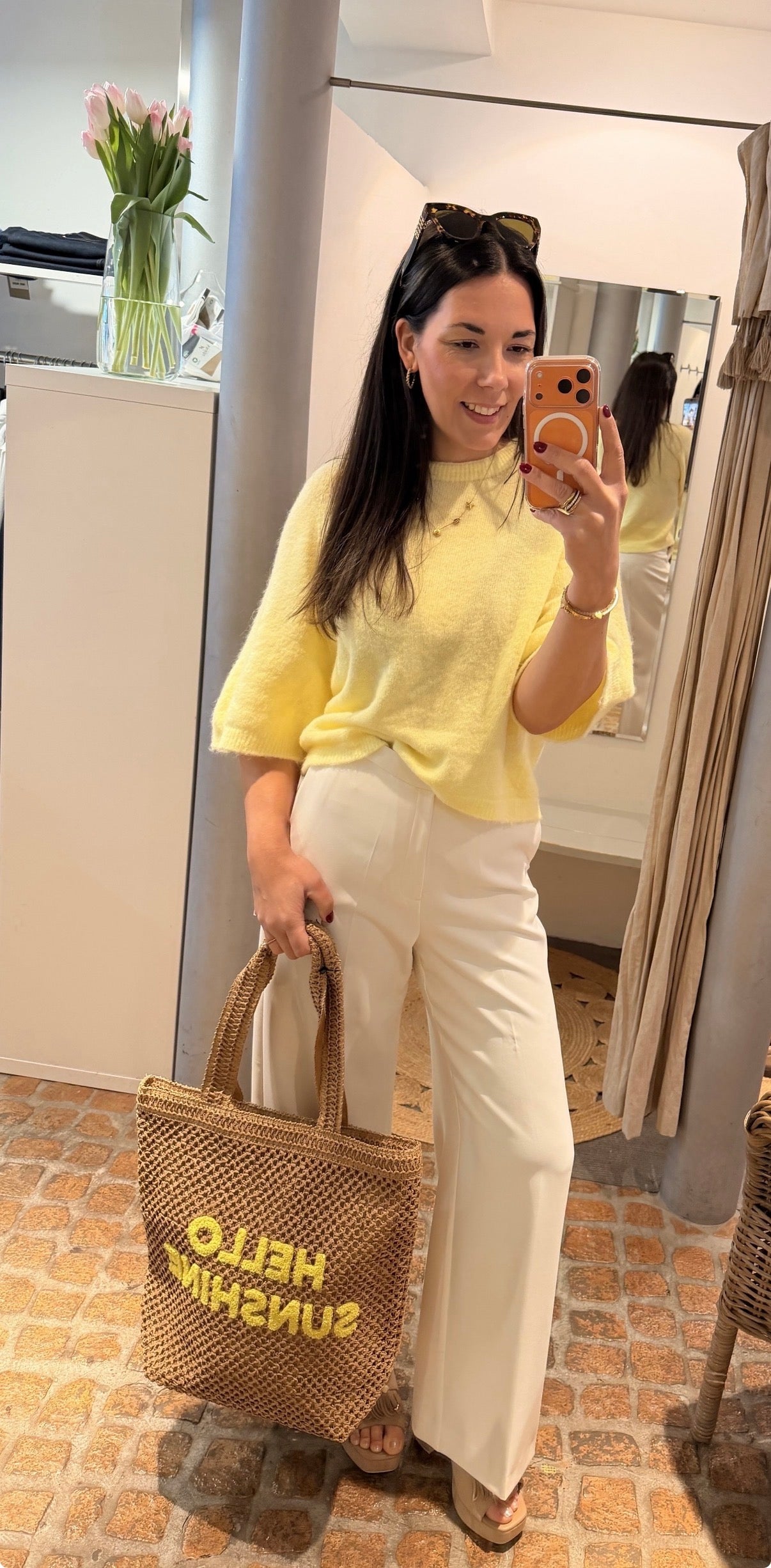 MIDI PULLI KURZARM BUTTER YELLOW