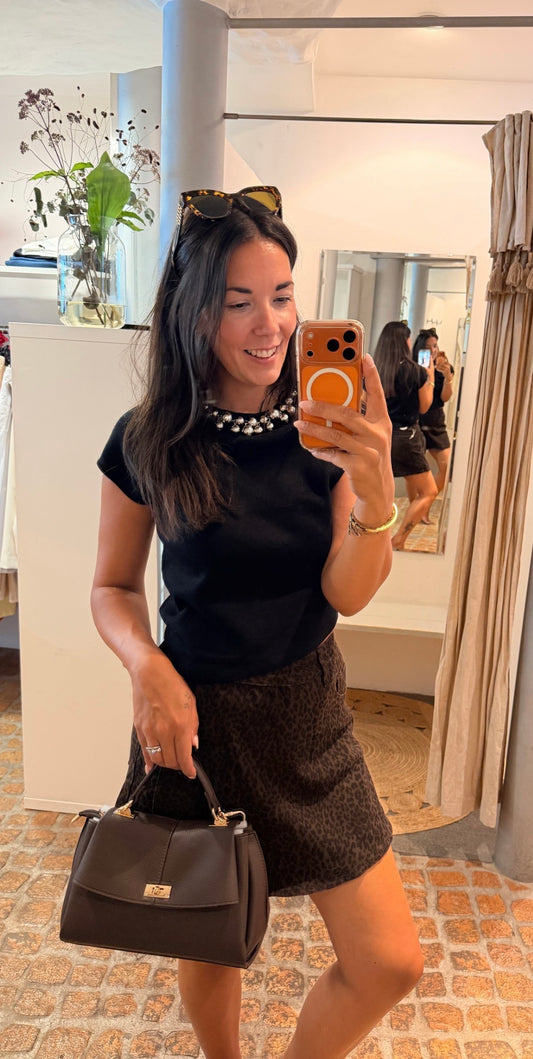 FEINES SOMMER STRICK SHIRT MIT KETTE
