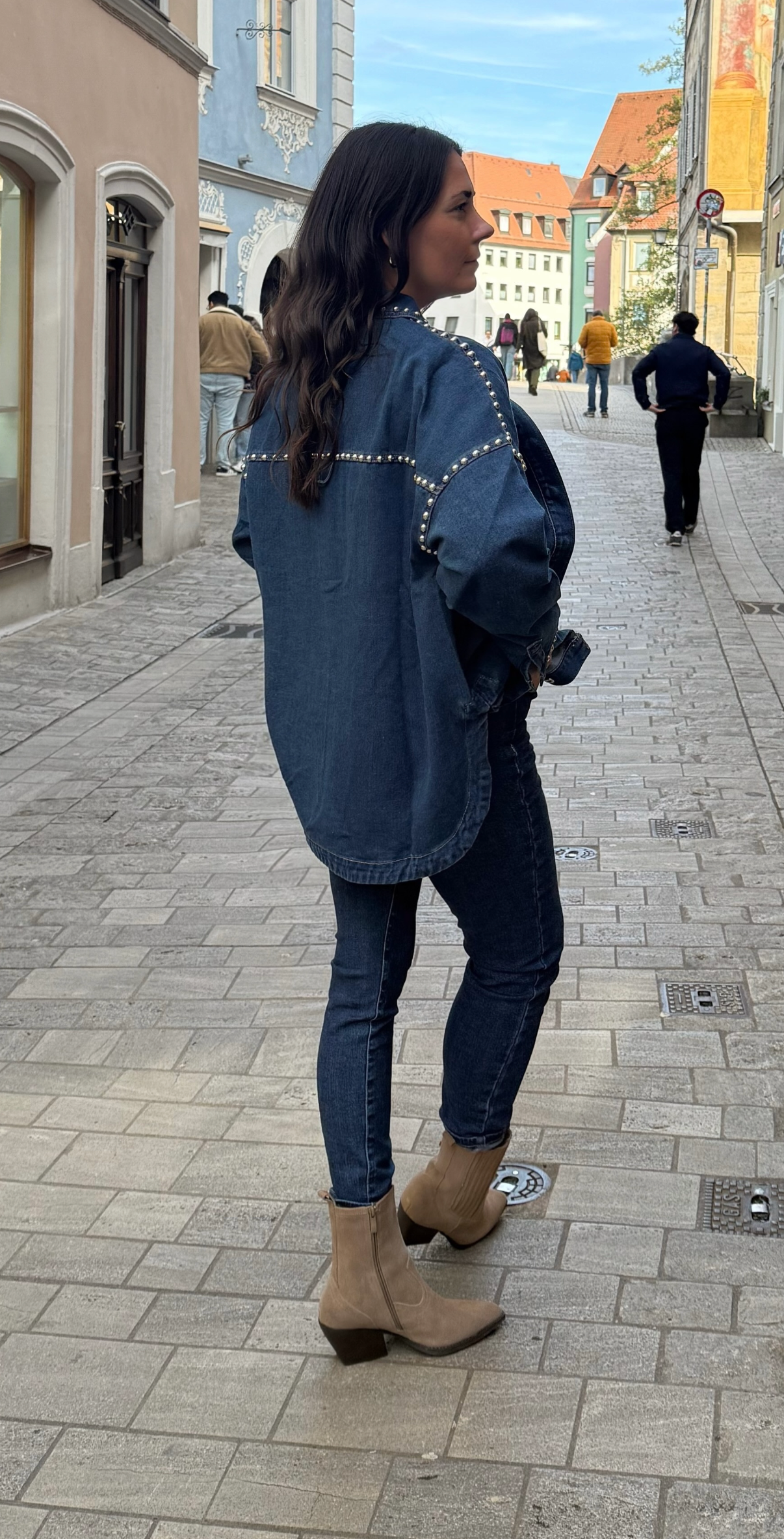 Miss Goodlife Jeans Bluse Nieten