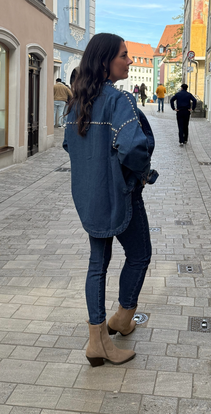 Miss Goodlife Jeans Bluse Nieten