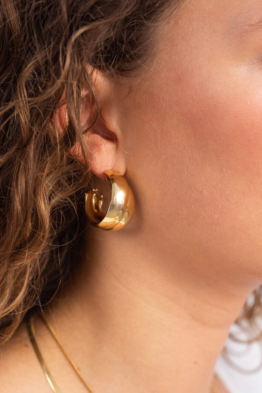 Doppelte Statement Ohrringe gold