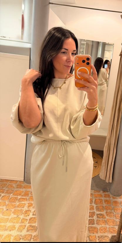 Oversized Shirt Milano in beige super weich