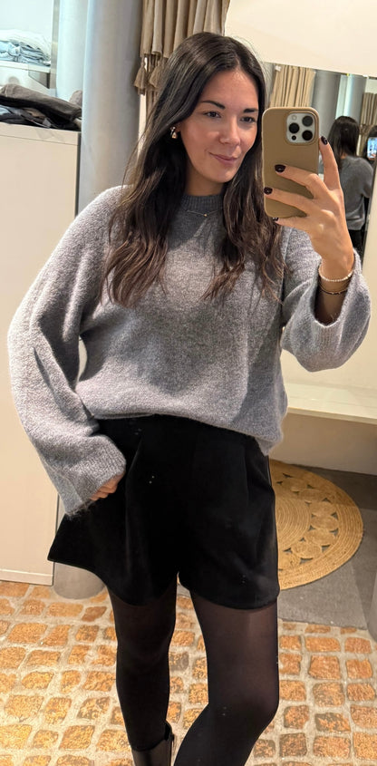 Midi Pulli Roundneck in Anthrazit