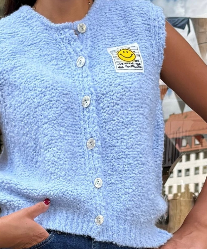 Strick Pullunder SMILEY in hellblau
