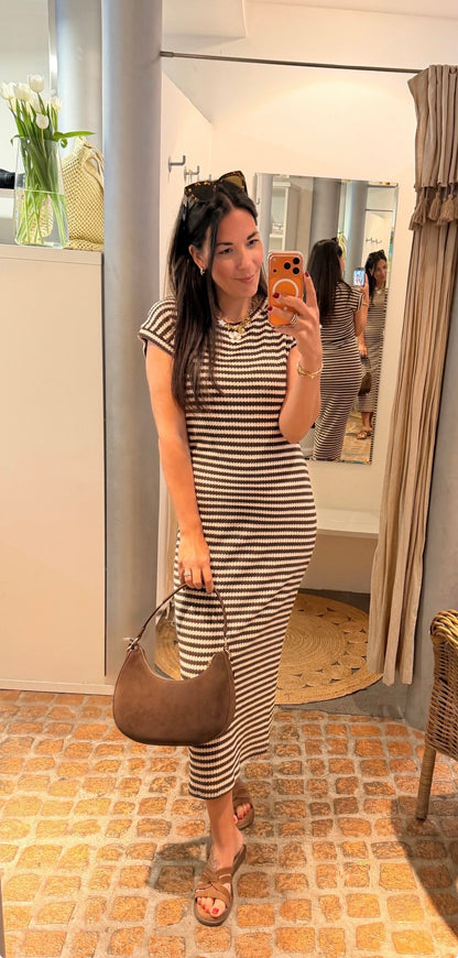 EVERYDAY KLEID STRIPES CHOCO