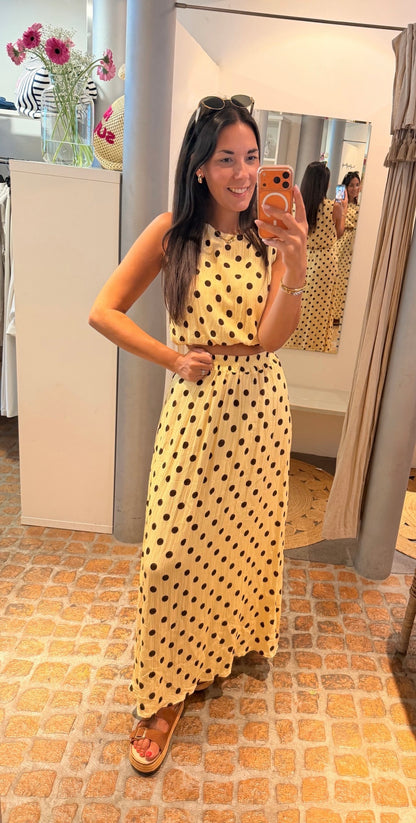 2 Teiler Polka Dots Butter Yellow