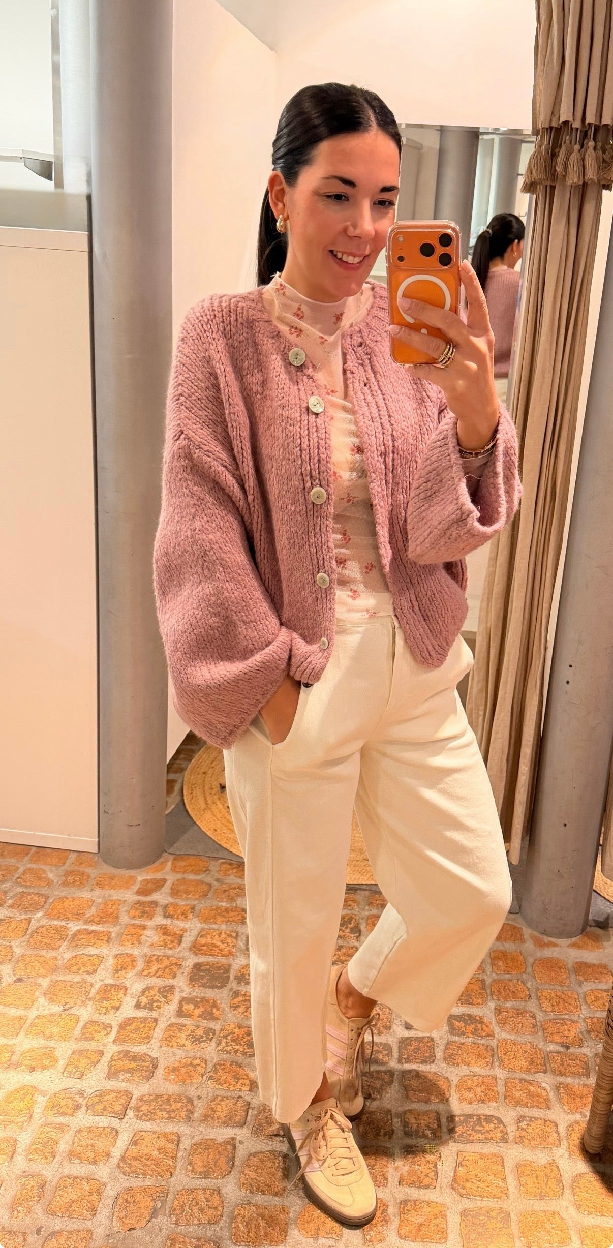 Grobstrick Cardigan altrosa