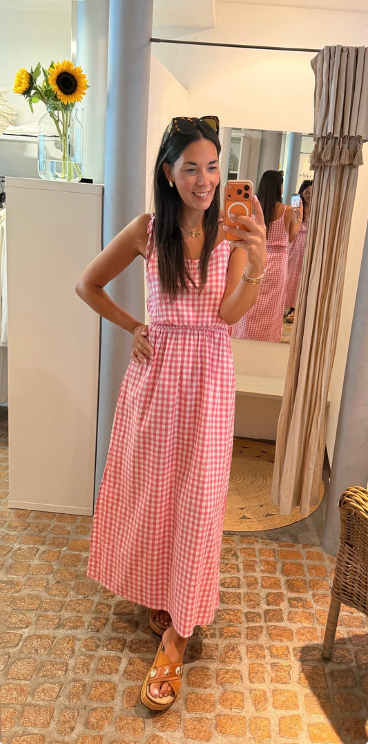 MAXI DRESS VICHY KARO PINK