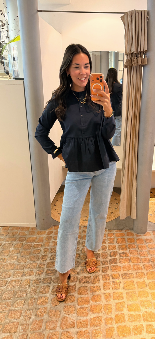 MILANO BLUSE VOLANT NAVY