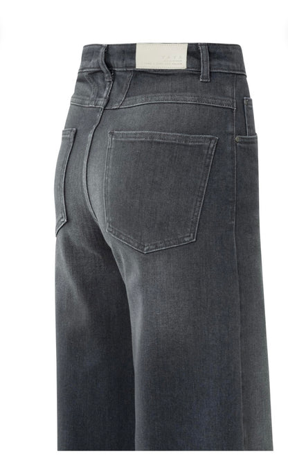 YAYA Jeans mit hohem Bund und weitem Bein grey denim