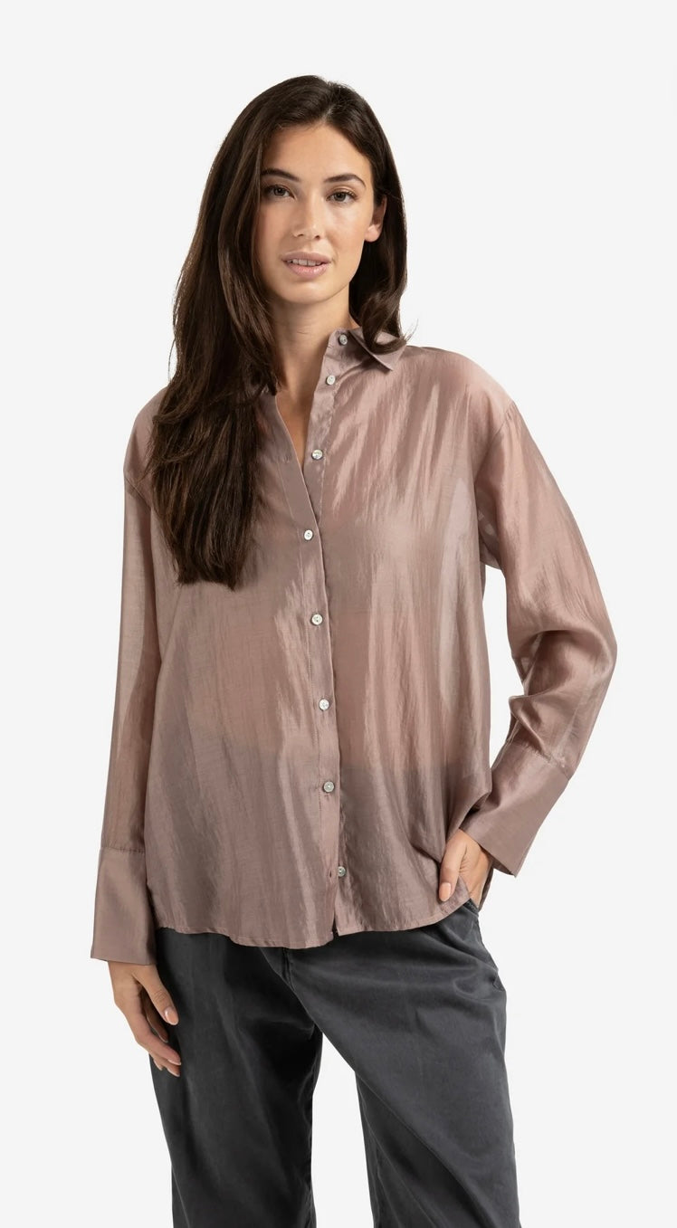 YAYA durchsichtige Bluse in blush pink