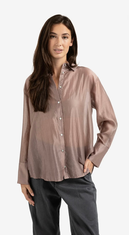 YAYA durchsichtige Bluse in blush pink