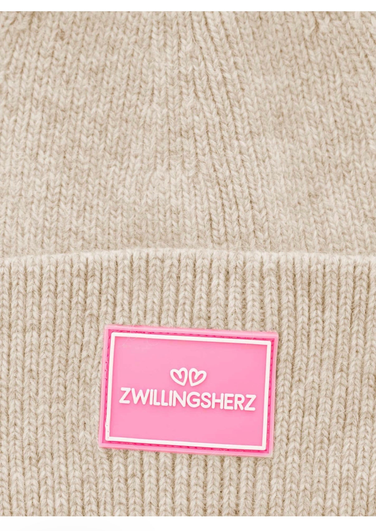 Zwillingsherz Mütze Patch in beige