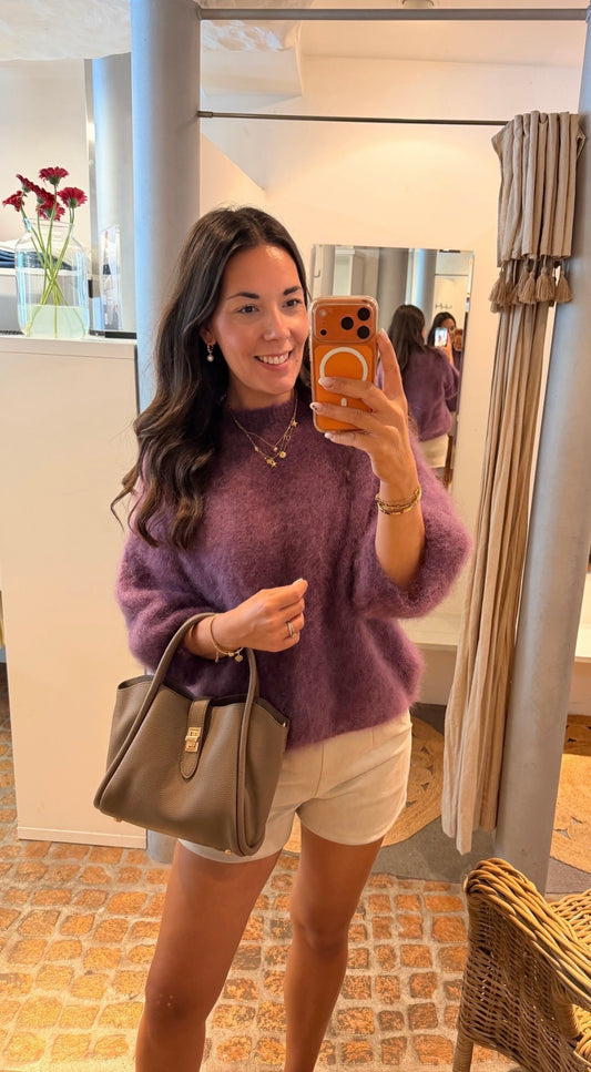 MOHAIR MIDI PULLI PLUM