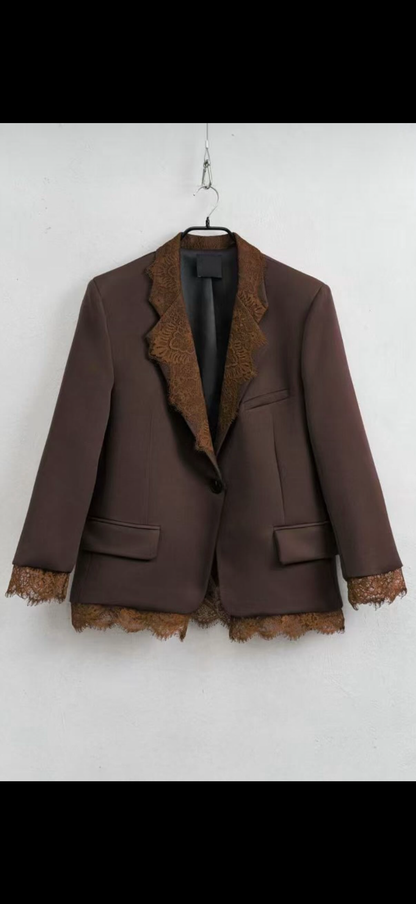 Classy Blazer Lace dunkelbraun