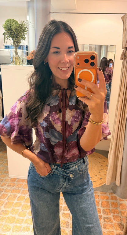 BLUMEN BLUSE NECKTIE