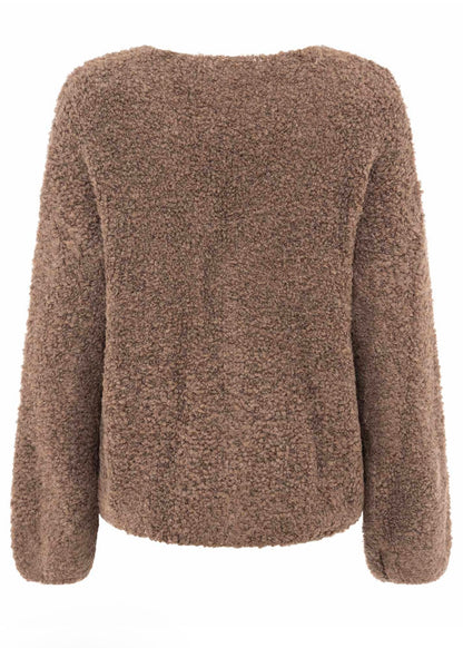 Zwillingsherz Plüsch Cardigan in braun
