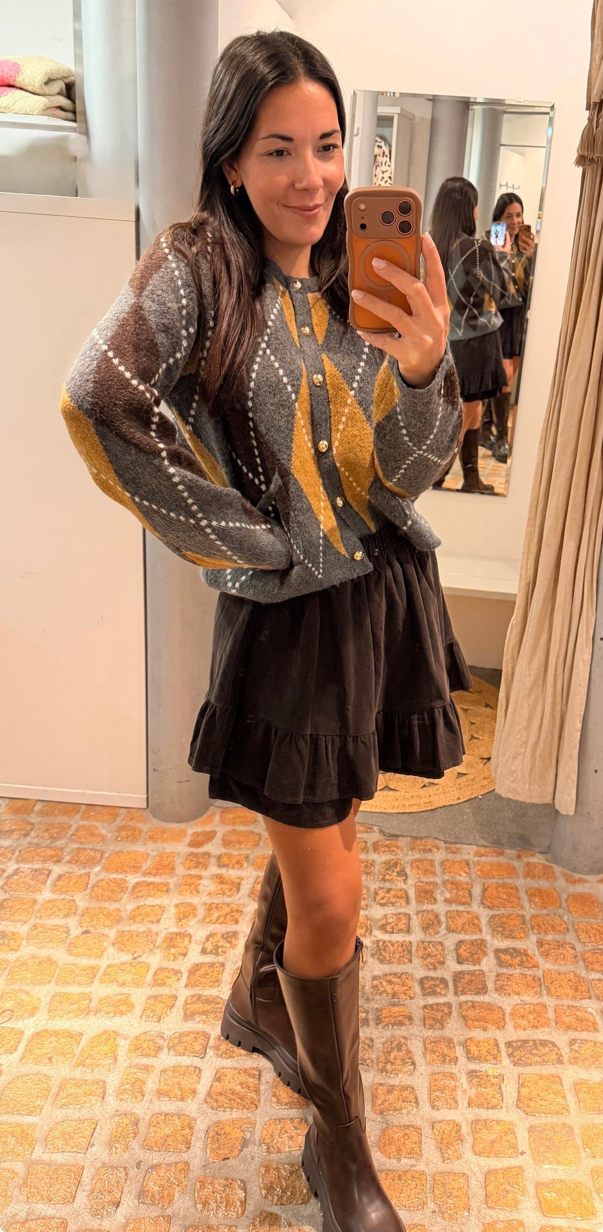 Skort Cord dunkelbraun