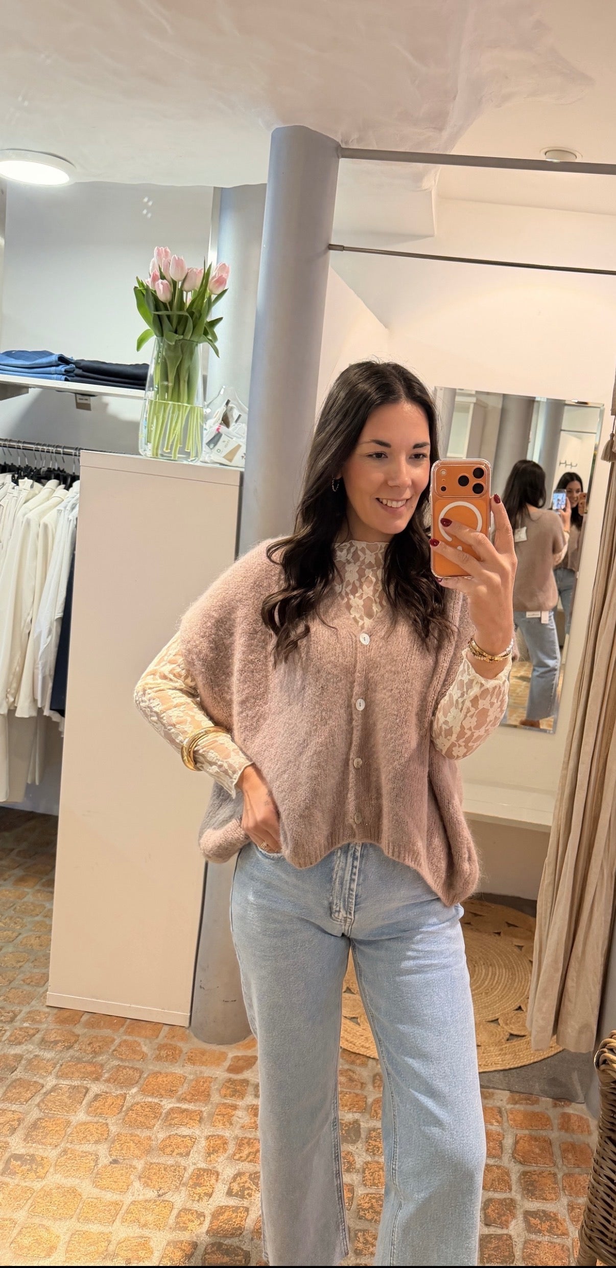 OVERSIZED STRICK PULLUNDER TAUPE