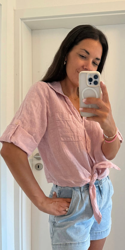 Leinen Bluse in mauve