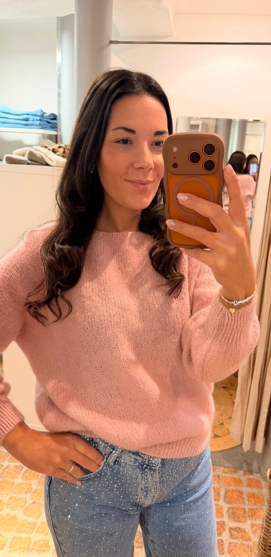 Leichter Strick Pulli rosé