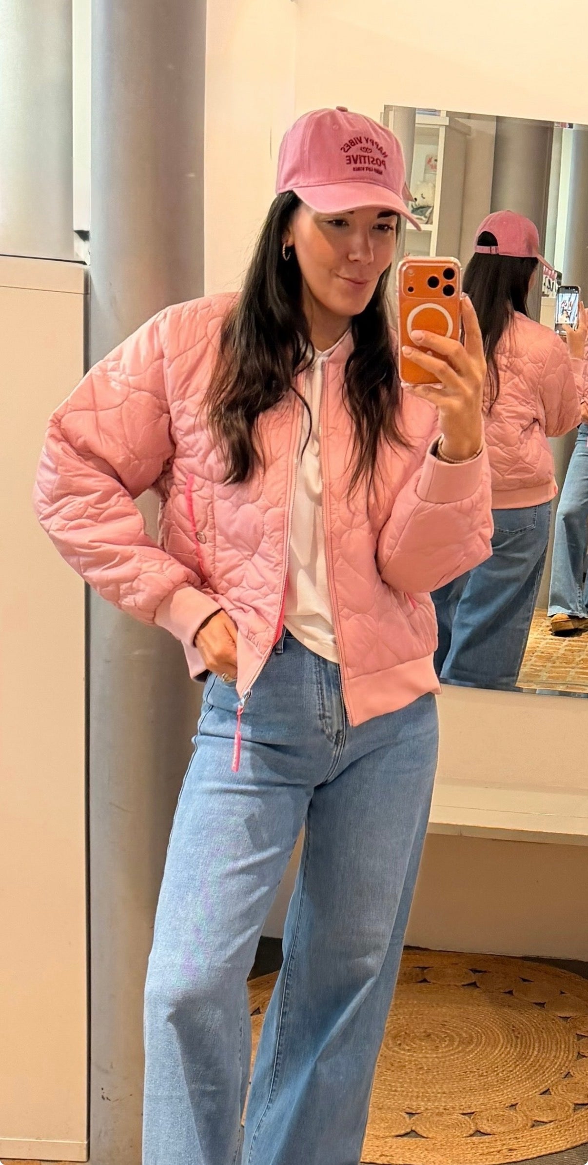 Zwillingsherz Bomberjacke BE HAPPY in rosé