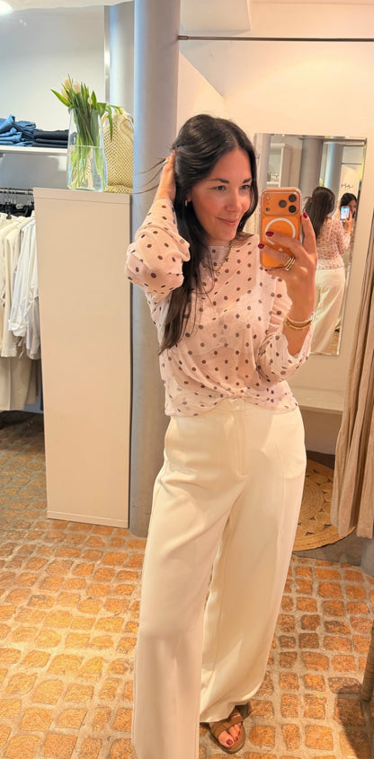 LACE SHIRT POLKA DOTS
