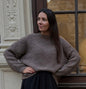 Oversize Strick Pulli in taupe
