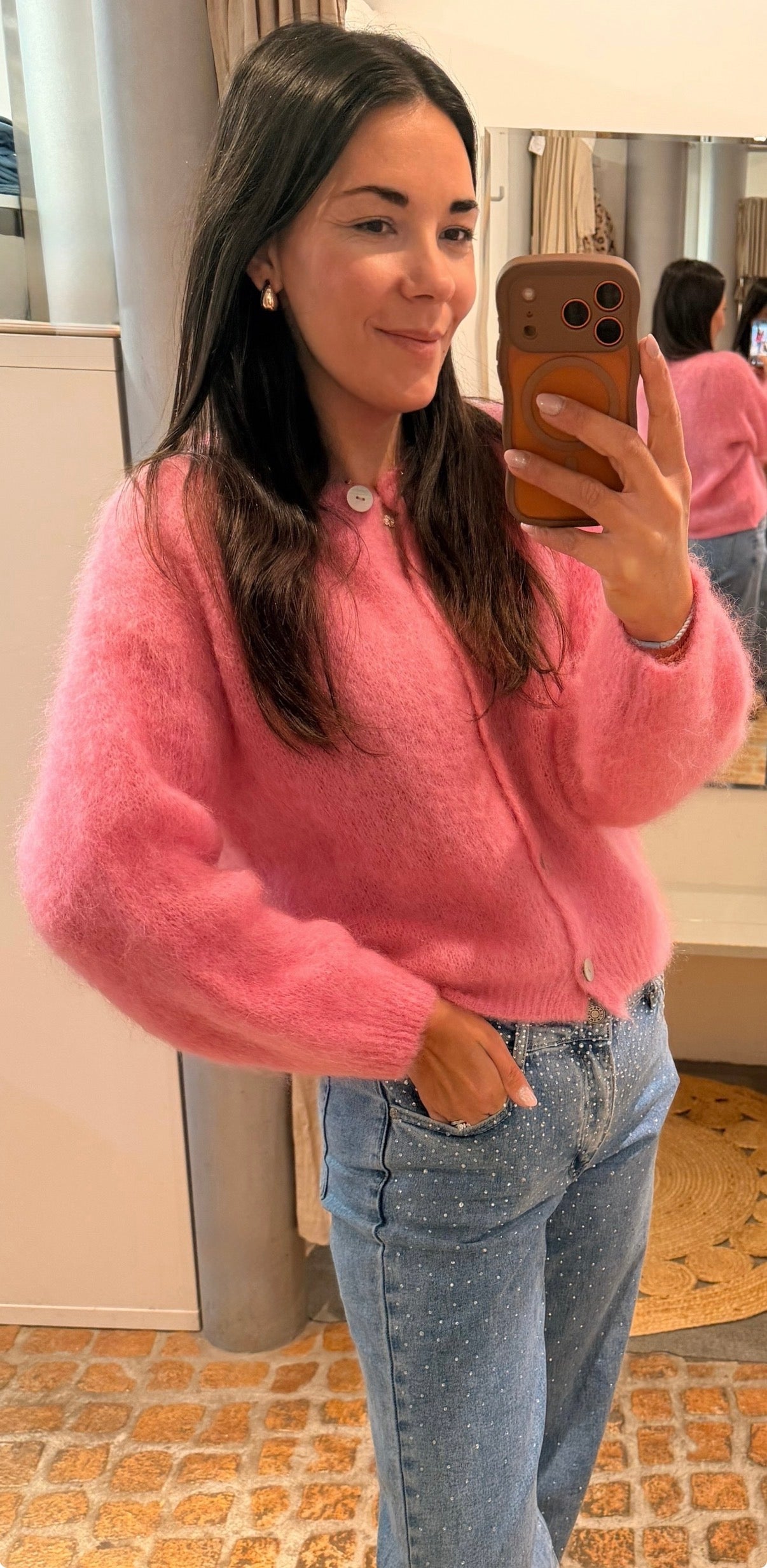 Kuscheliger Mohair Cardigan pink