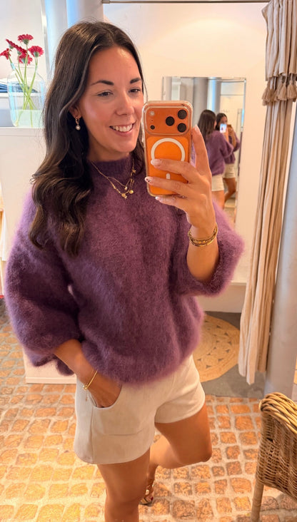 MOHAIR MIDI PULLI PLUM