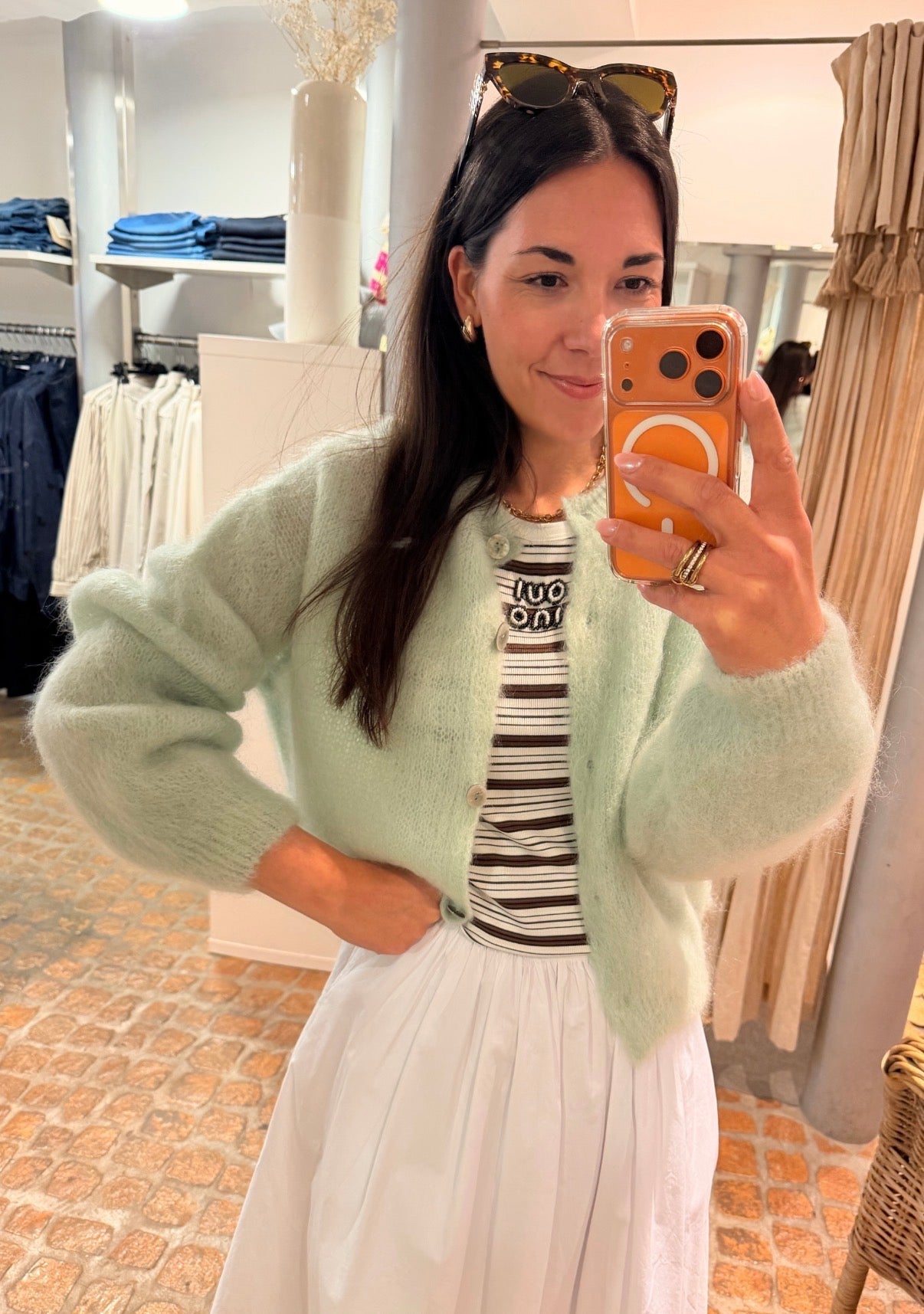 MOHAIR CARDIGAN MINT