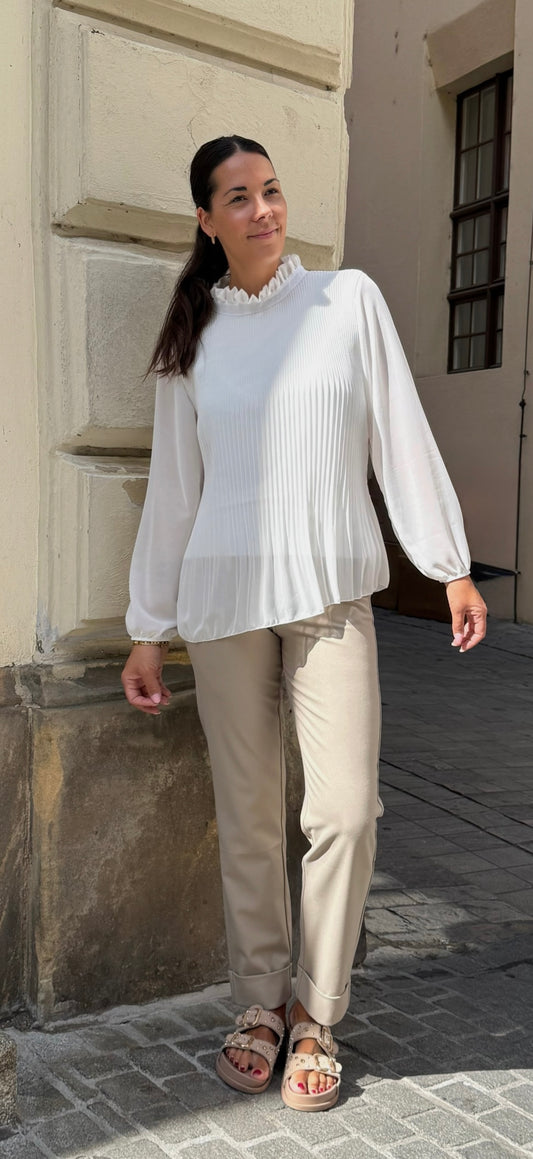 Plissee Bluse white