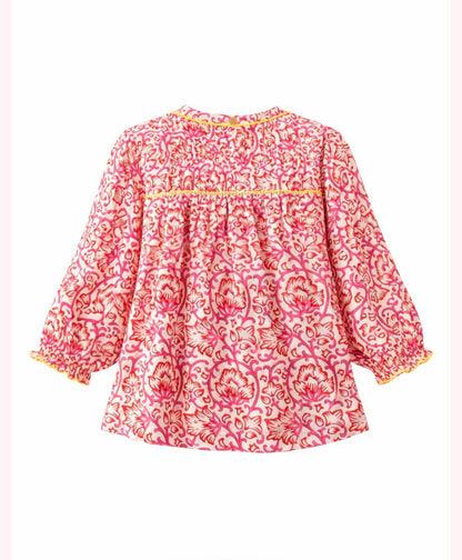 Place Du Soleil Bluse Mini Flower mit Perlen