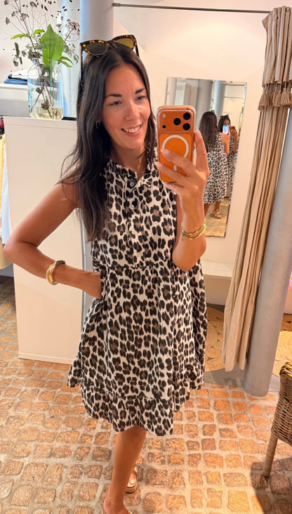 MIDI DRESS MUSSELIN LEO