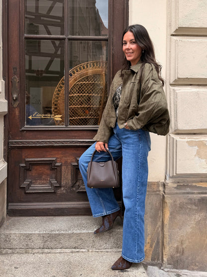 MIDI PUFFY JACKE KHAKI